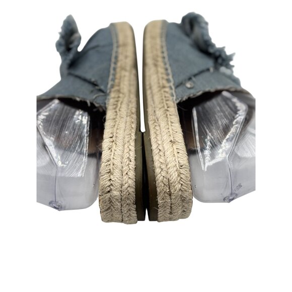 Sam Edelman Womens Sandals Size 7.5M Denim Espadrille With Bow Detail & Frayed E - Picture 8 of 11